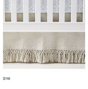 Serena And Lily BOHO Linen Tassel Crib Skirt